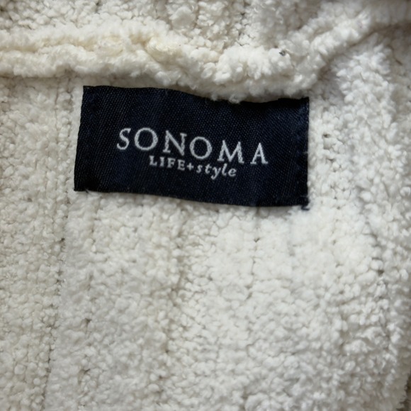 Sonoma Life Style Cream Knit Hoodie Sweater Textured Pullover Casual - Picture 3 of 5